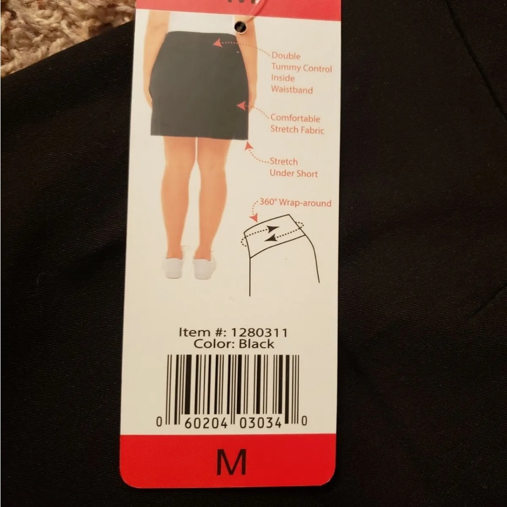 S.C. & CO. Black Skort (Skirt/Shorts) with Tunny Control, 18” - Picture 13 of 13